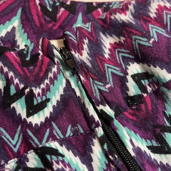 MIMI Chica patterned shorts pleated side zip wide waistband lightweight SZ S - Picture 5 of 11